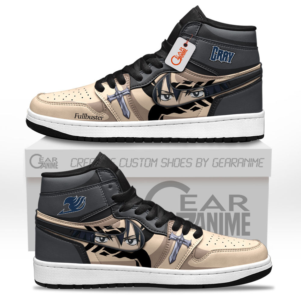 Gray Fullbuster Custom High-Top Sneakers - Personalized Name