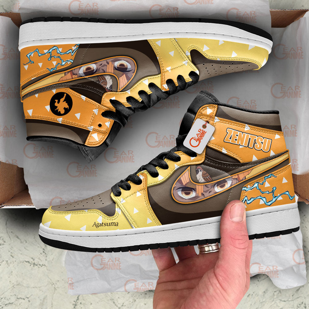 Zenitsu High-Top Sneakers Thunder Breathing Custom Name