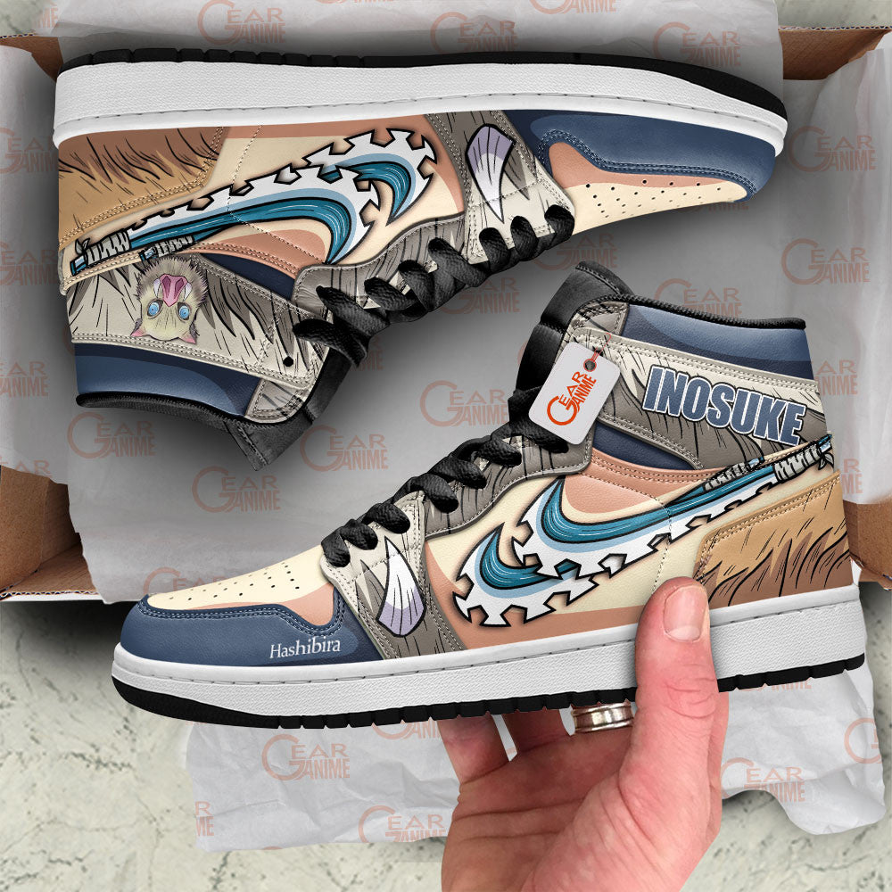 Inosuke Hashibira Custom High-Top Sneakers - Personalized Name