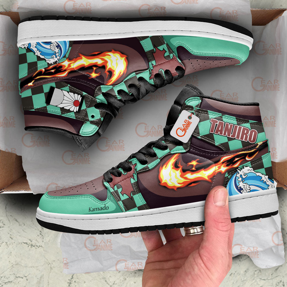 Tanjiro High-Top Sneakers Hinokami Breathing Custom Name
