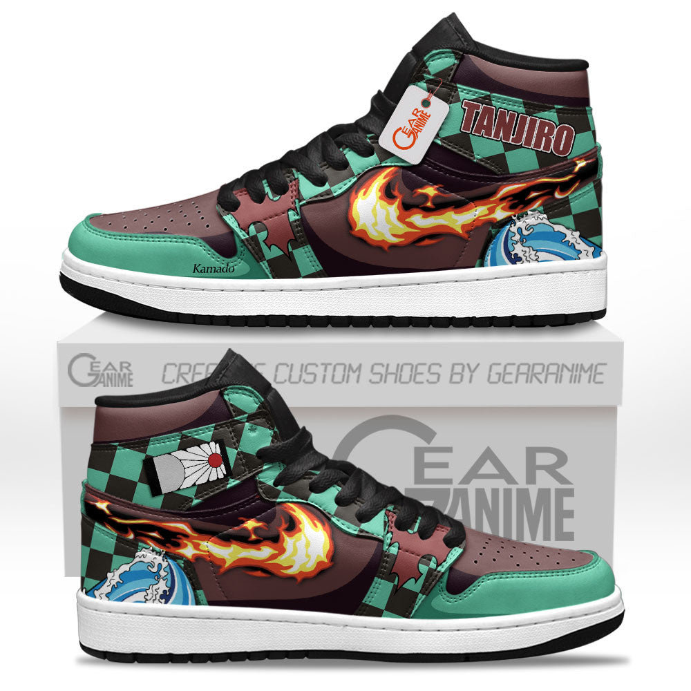 Tanjiro High-Top Sneakers Hinokami Breathing Custom Name