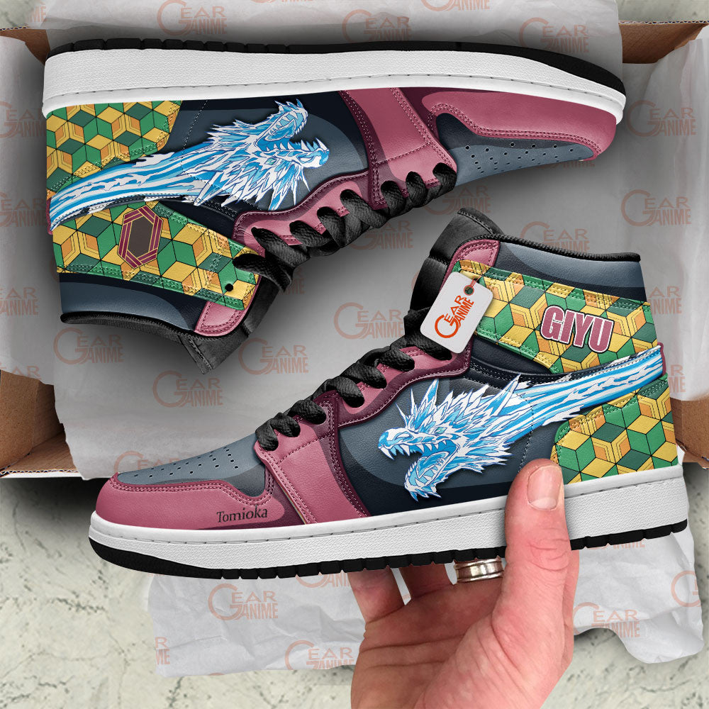 Giyu Tomioka Custom High-Top Sneakers Water Breathing Dragon