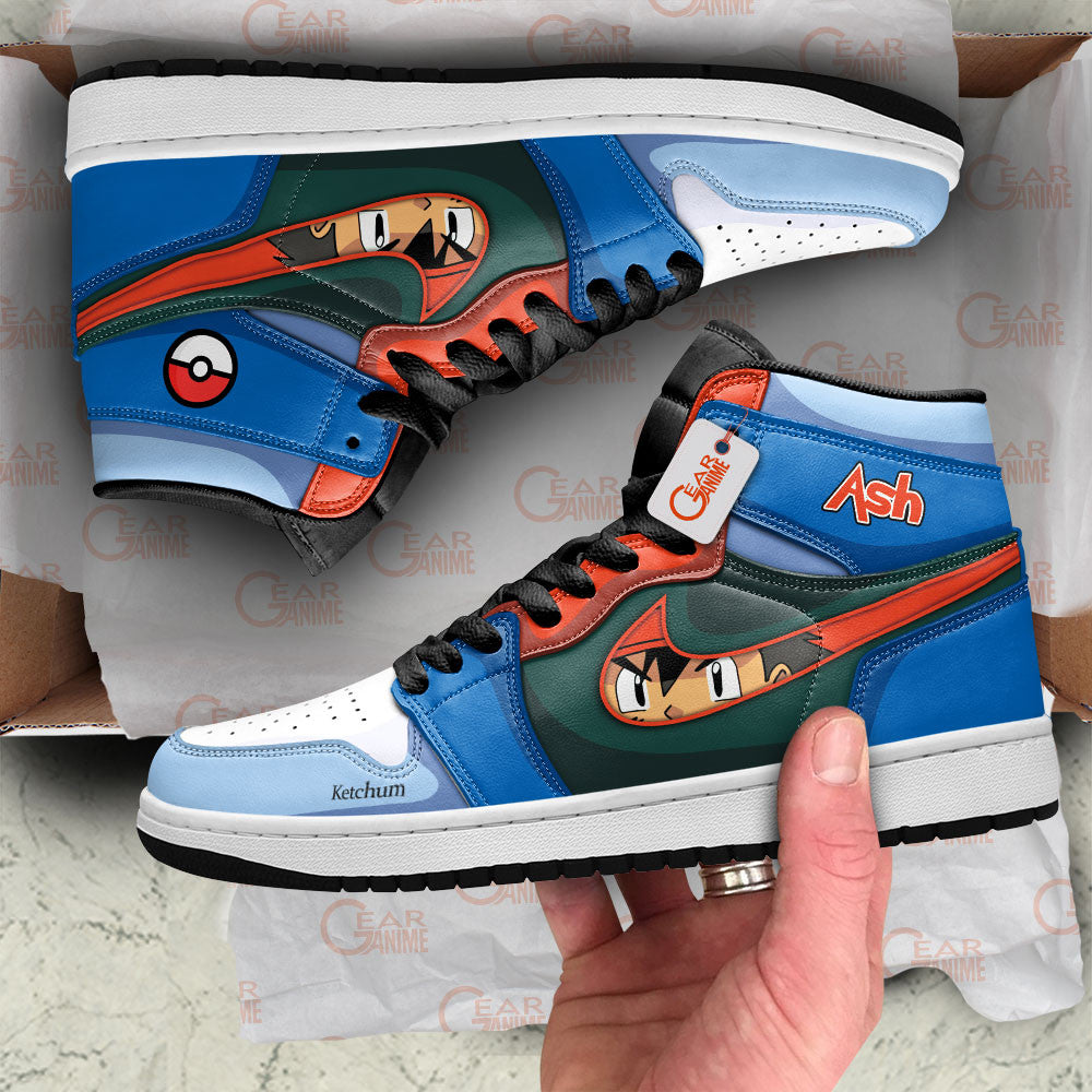 Ash Ketchum Custom High-Top Sneakers - Personalized Name