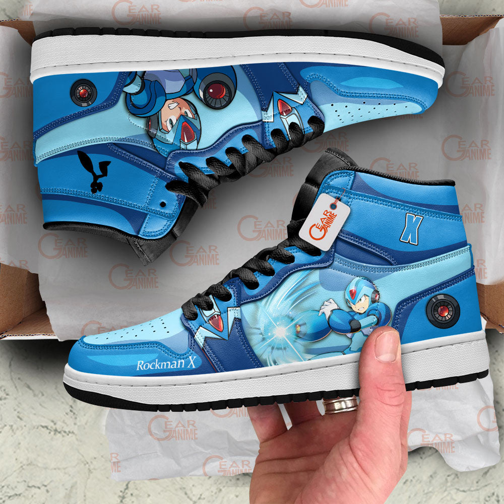 Mega Man X Custom Gaming Custom High-Top Sneakers - Personalized Name