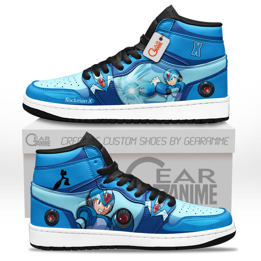 Mega Man X Custom Gaming Custom High-Top Sneakers - Personalized Name