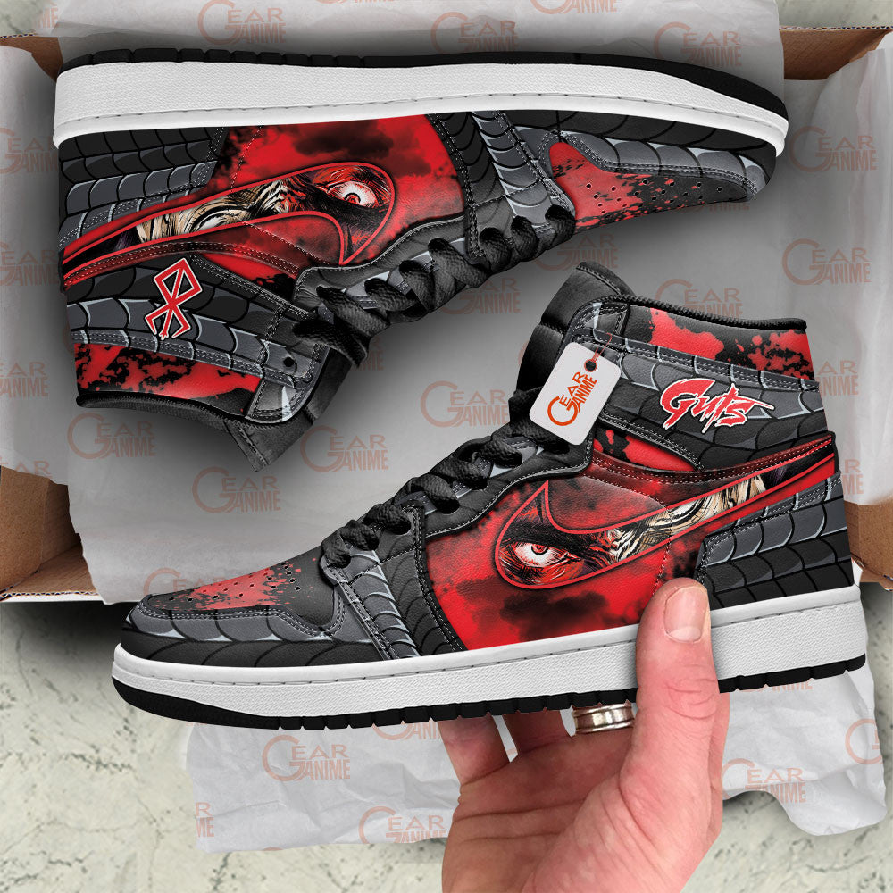Guts High-Top Sneakers Black Swordsman Custom Name