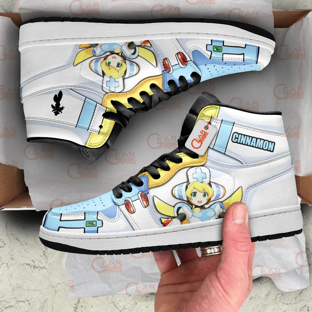 Cinnamon High-Top Sneakers Custom Mega Man Shoes