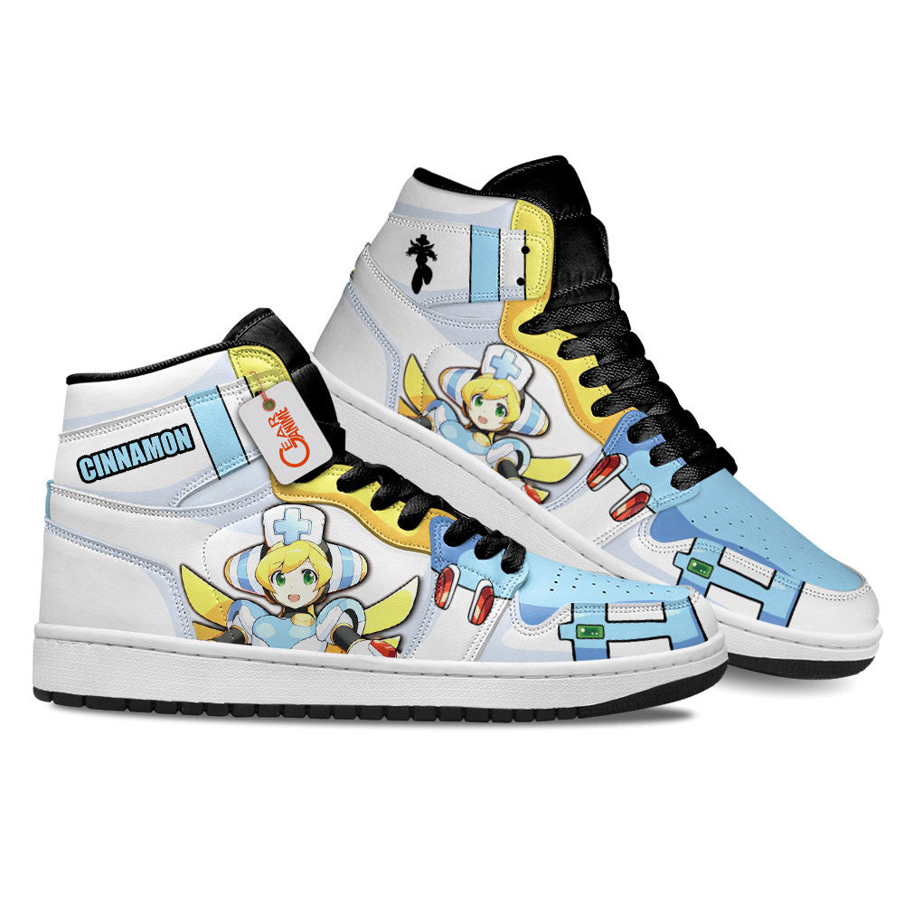 Cinnamon High-Top Sneakers Custom Mega Man Shoes