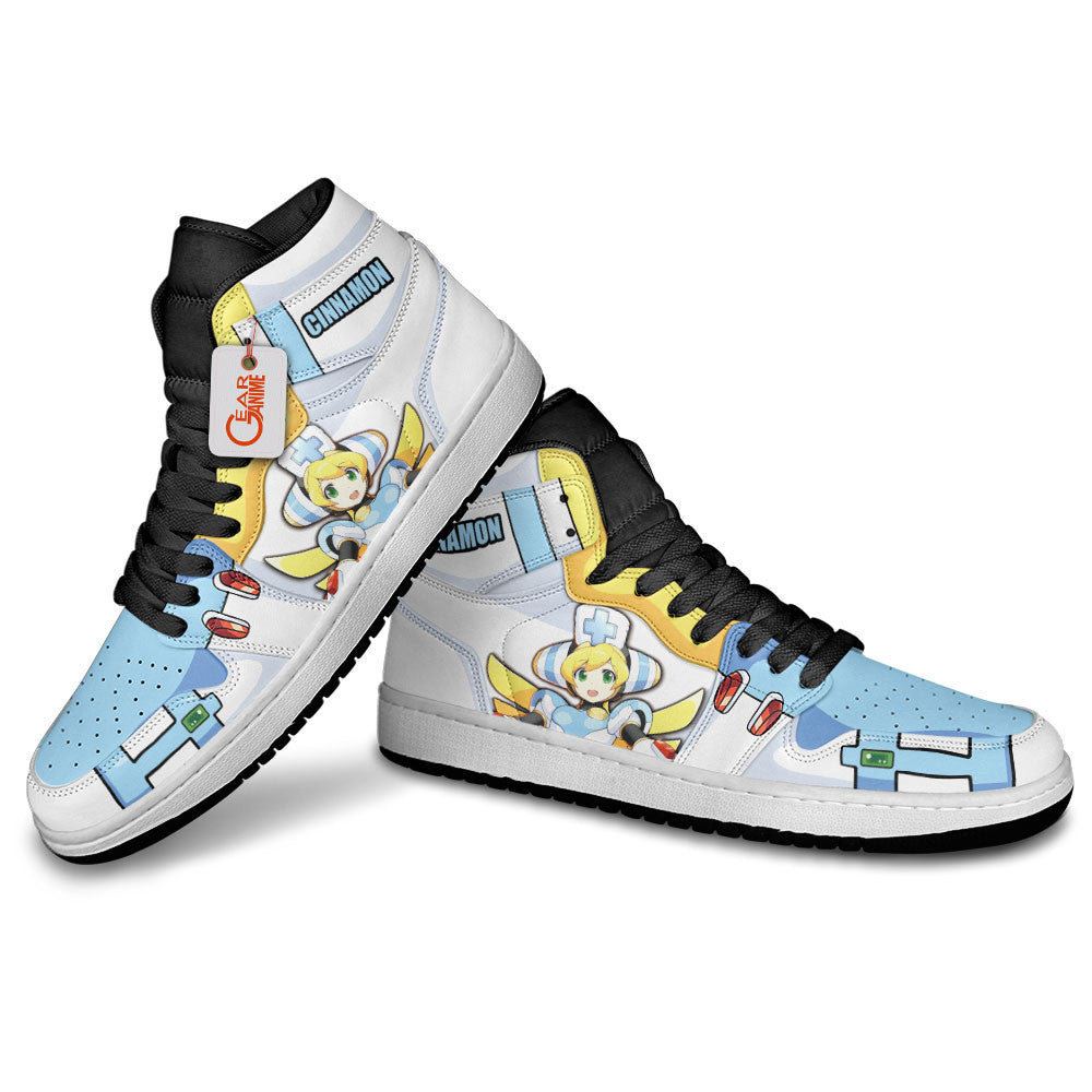 Cinnamon High-Top Sneakers Custom Mega Man Shoes