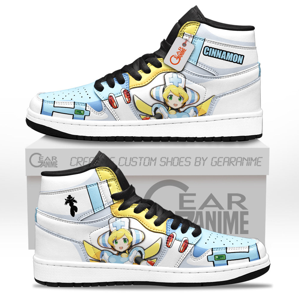 Cinnamon High-Top Sneakers Custom Mega Man Shoes