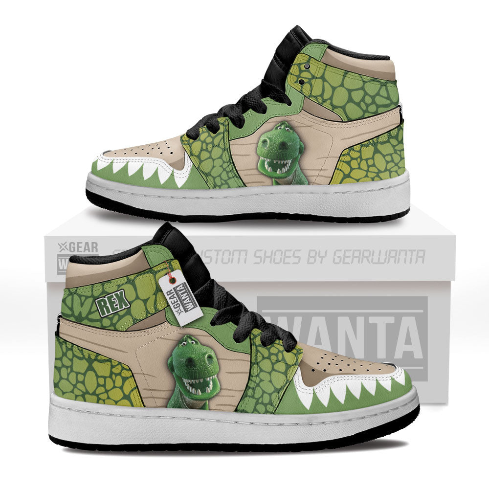 Rex Dinosaur Kids High-Top Sneakers