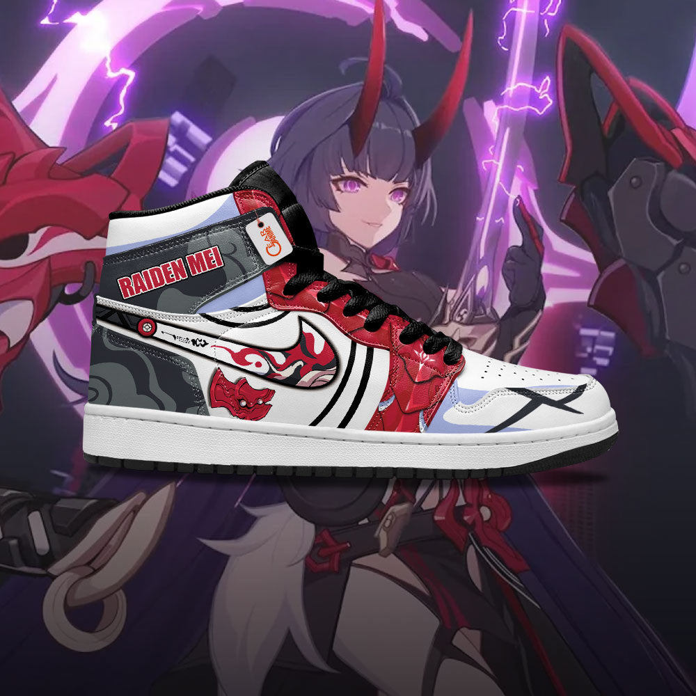 Raiden Mei High-Top Sneakers Custom For Gamer Honkai
