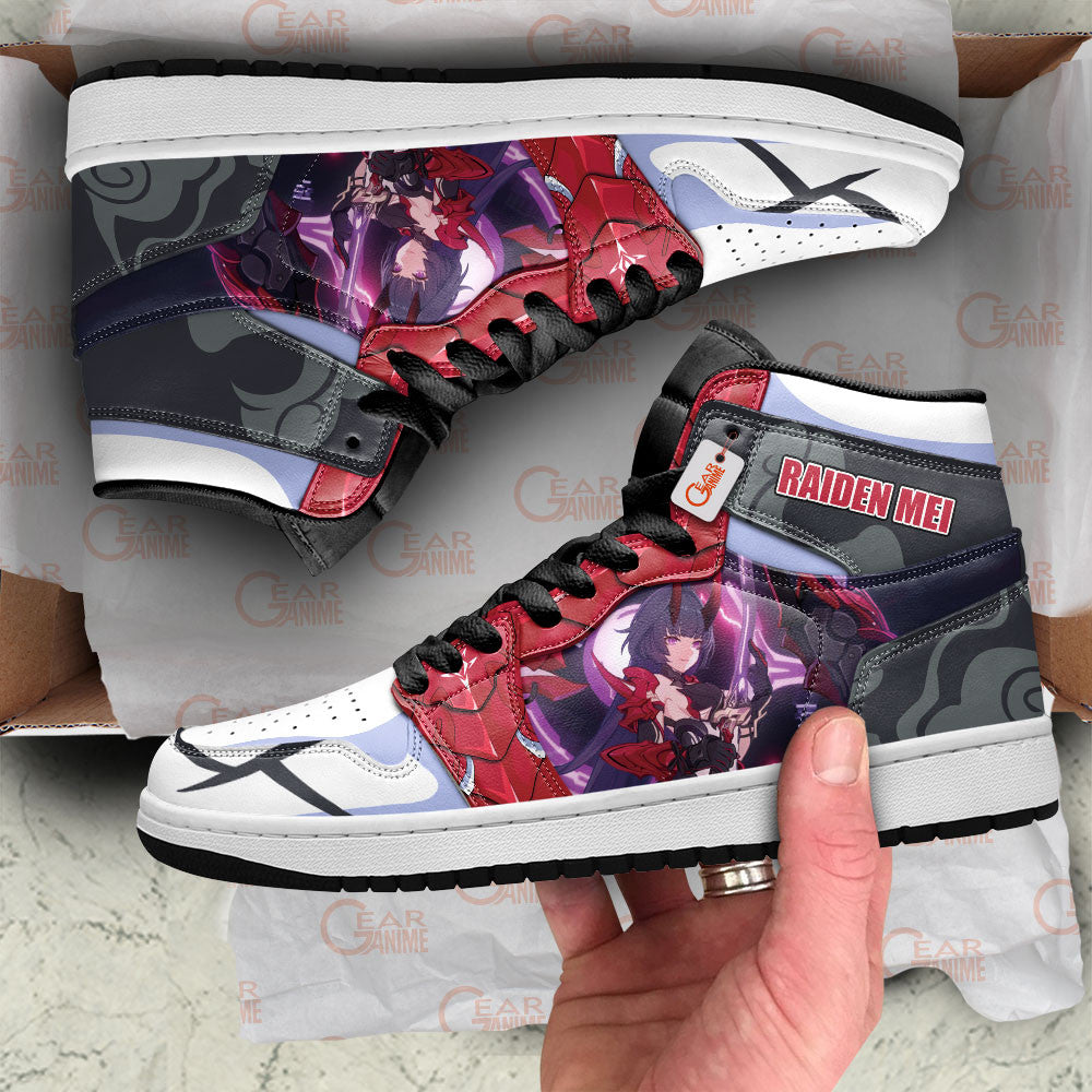 Raiden Mei High-Top Sneakers Custom For Honkai Gamer