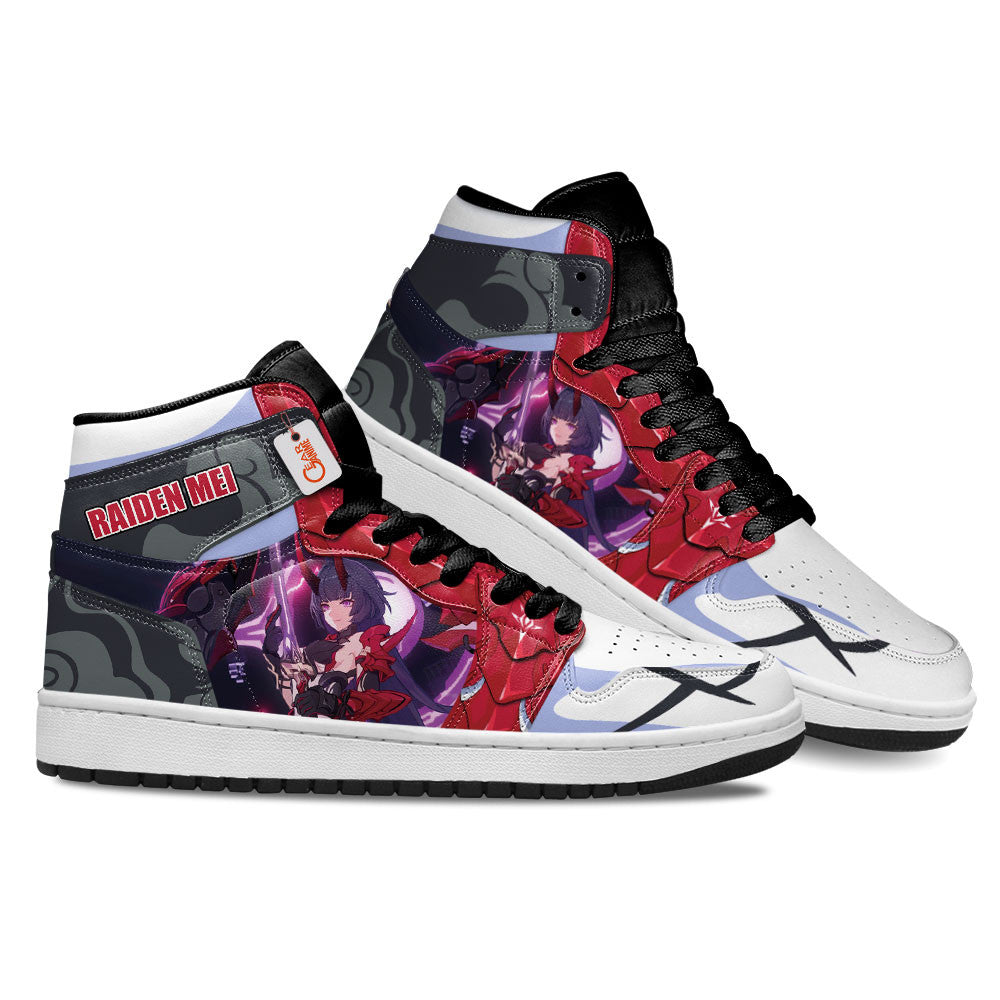 Raiden Mei High-Top Sneakers Custom For Honkai Gamer