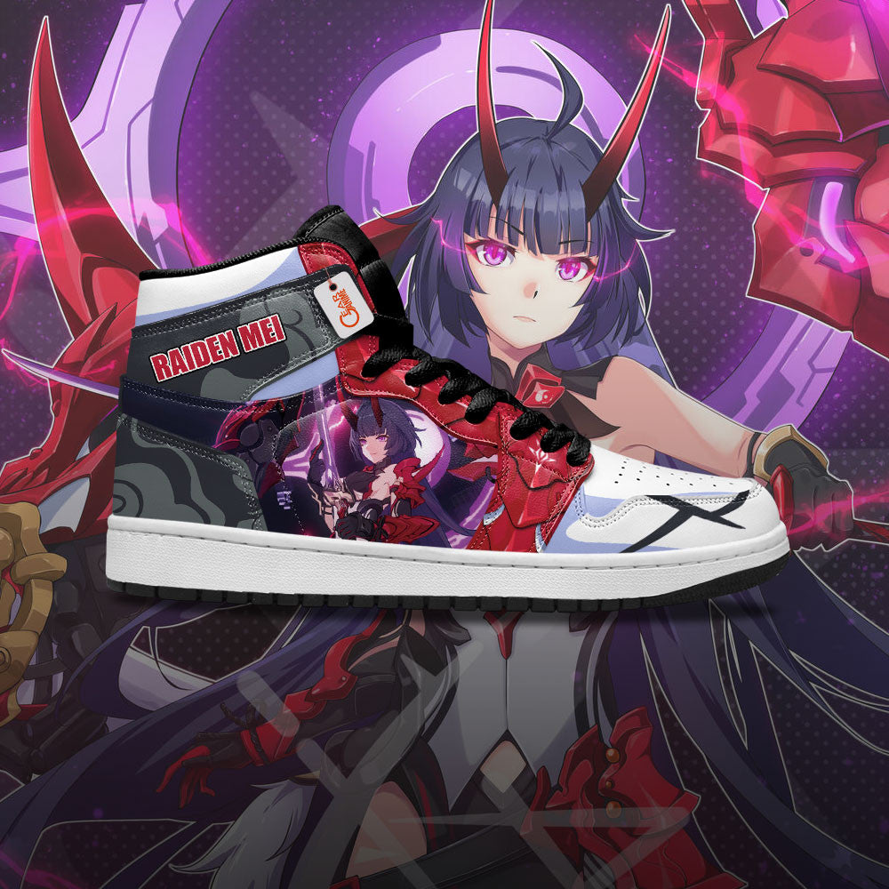 Raiden Mei High-Top Sneakers Custom For Honkai Gamer