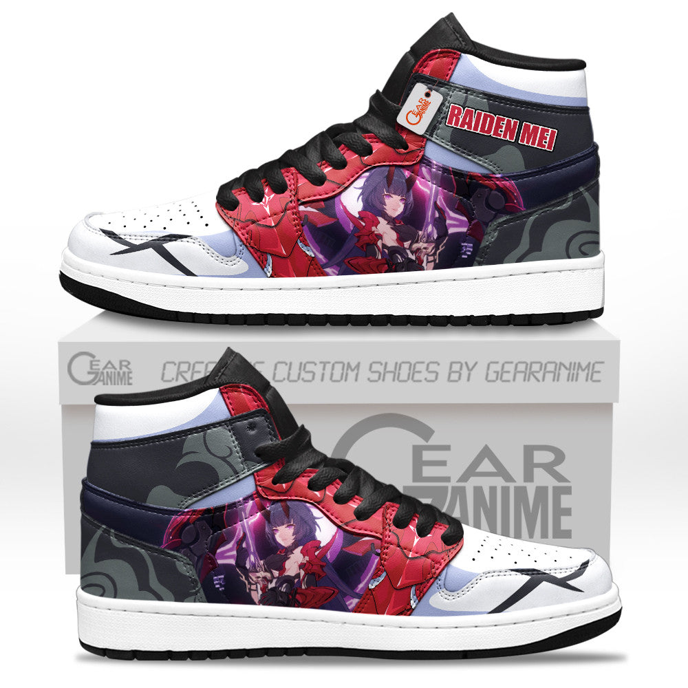 Raiden Mei High-Top Sneakers Custom For Honkai Gamer