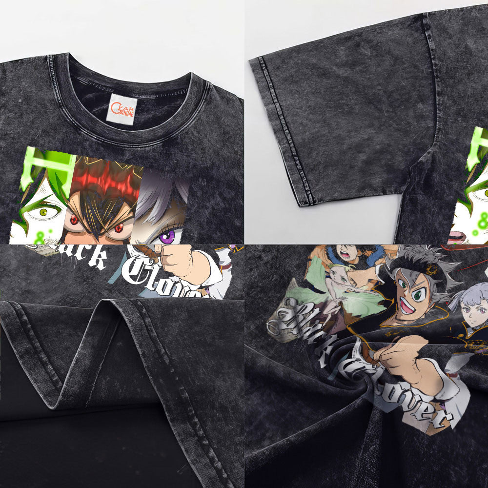 Black Clover Washed T-shirt Vintage Style