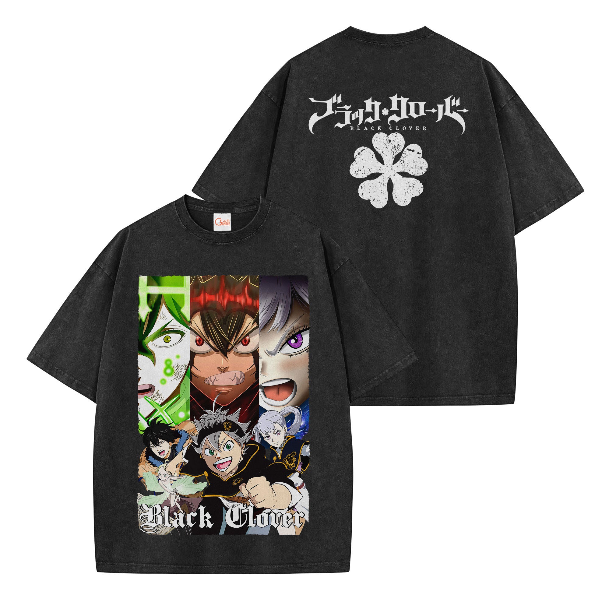 Black Clover Washed T-shirt Vintage Style