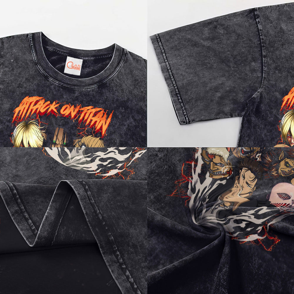 Attack On Titan Washed T-shirt Vintage Style