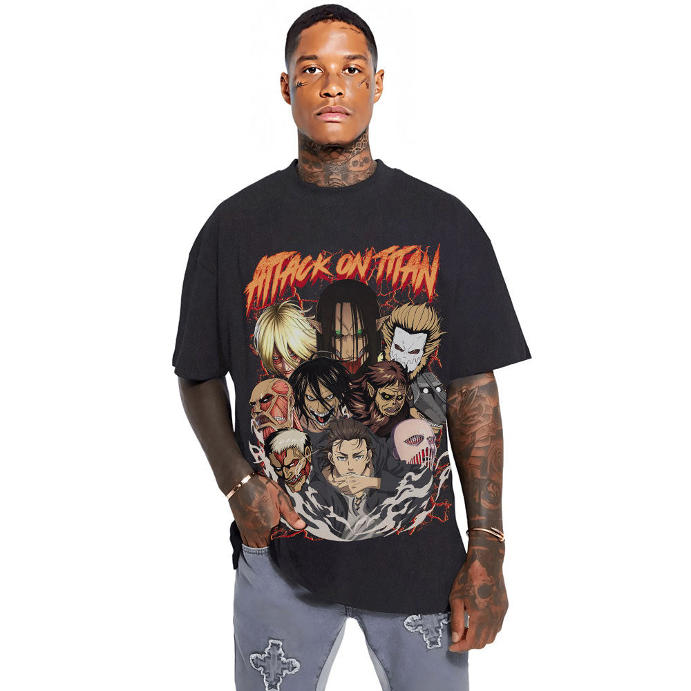 Attack On Titan Washed T-shirt Vintage Style