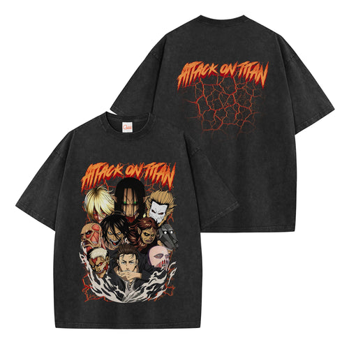 Attack On Titan Washed T-shirt Vintage Style