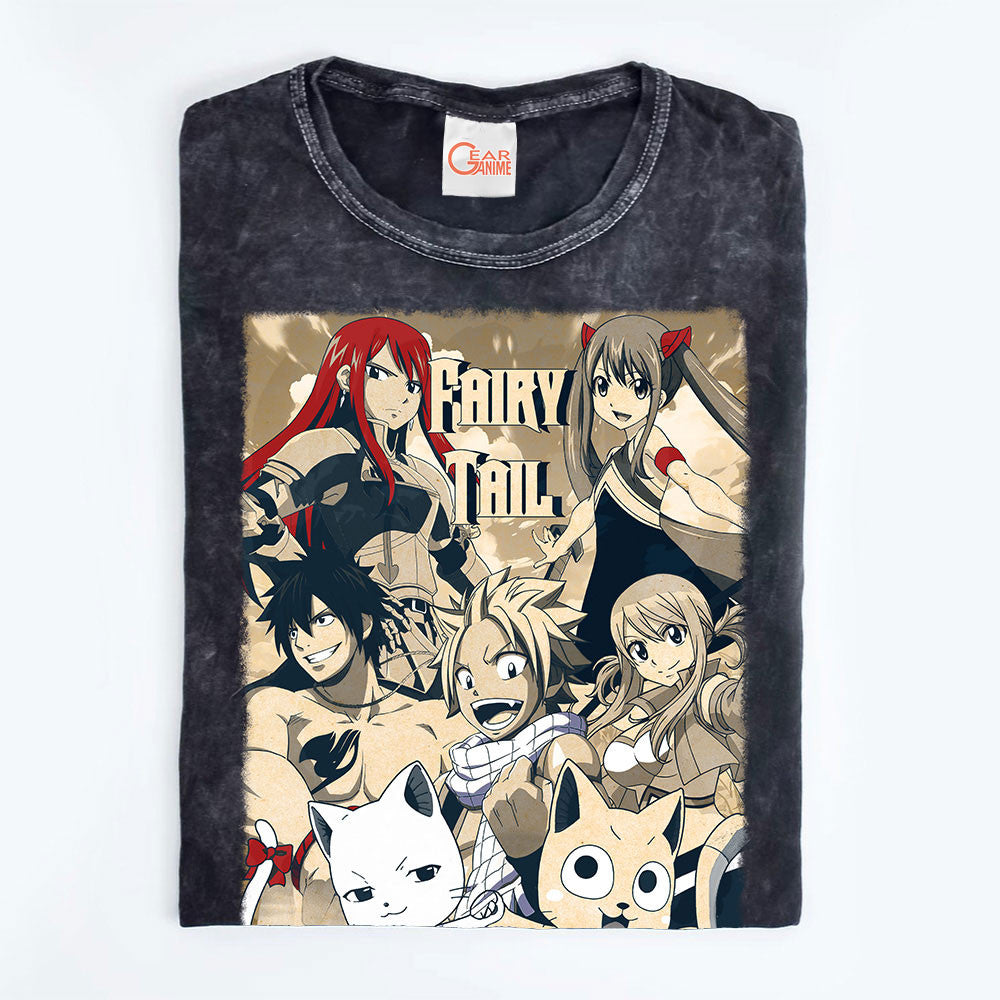 Fairy Tail Washed T-shirt Vintage Style