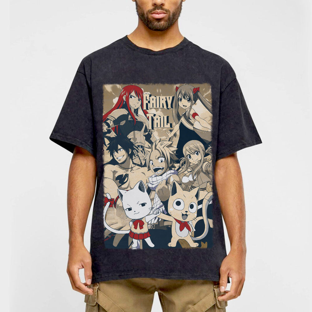 Fairy Tail Washed T-shirt Vintage Style