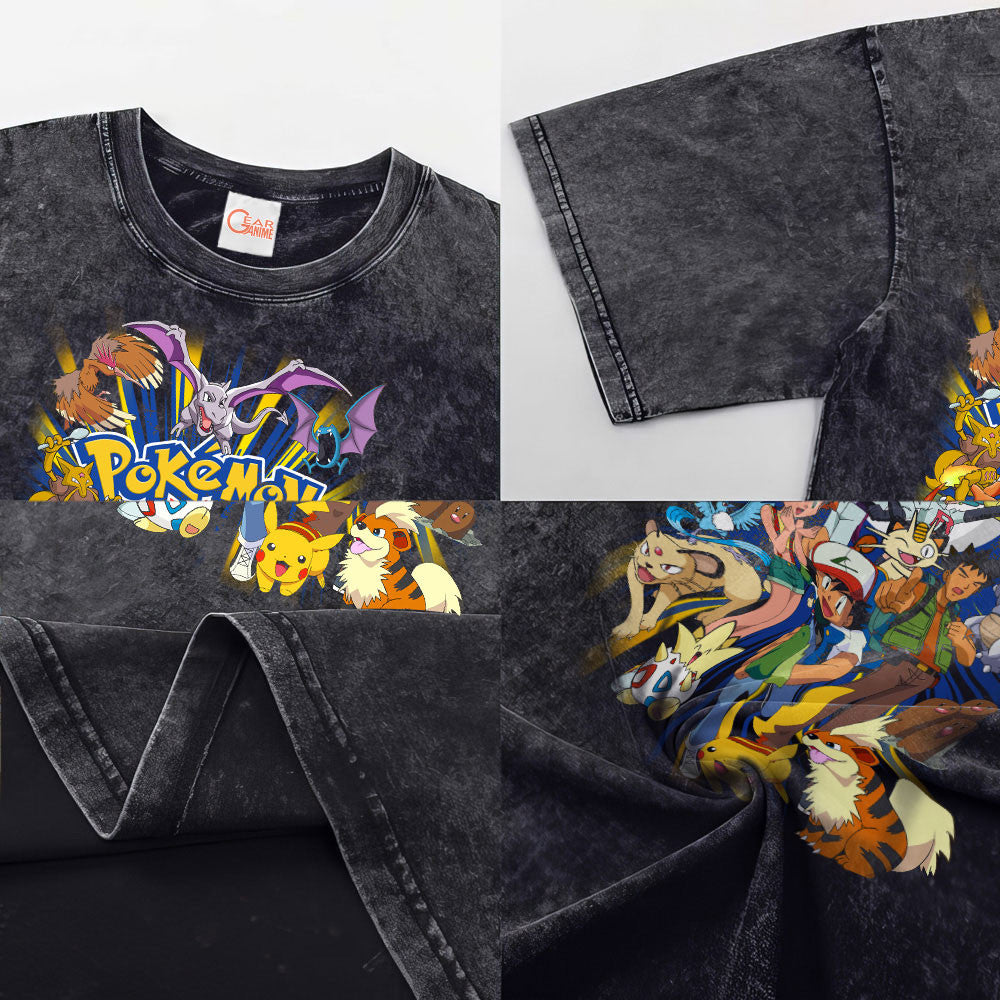 Pokemon Washed T-shirt Vintage Style