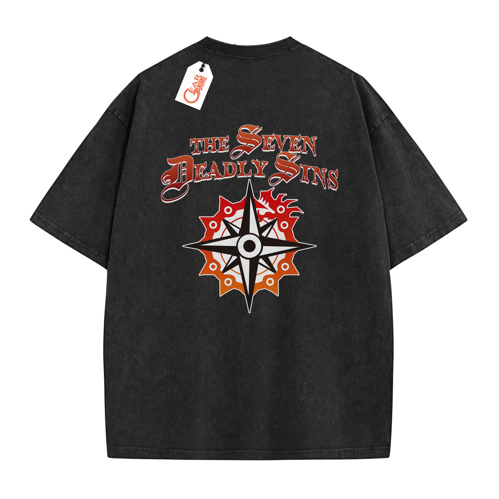 The Seven Deadly Sins Washed T-shirt Vintage Style