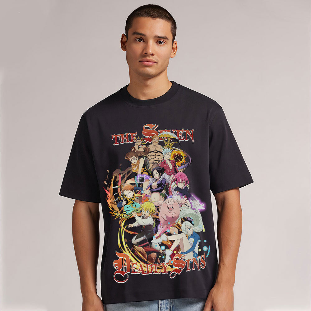 The Seven Deadly Sins Washed T-shirt Vintage Style