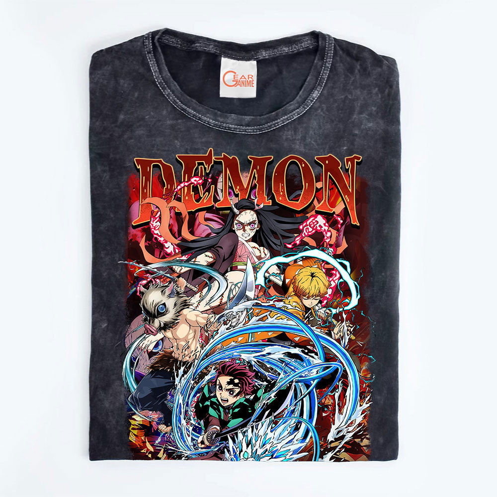 Demon Slayer Washed T-shirt Vintage Style