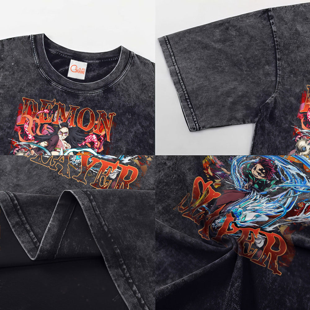 Demon Slayer Washed T-shirt Vintage Style