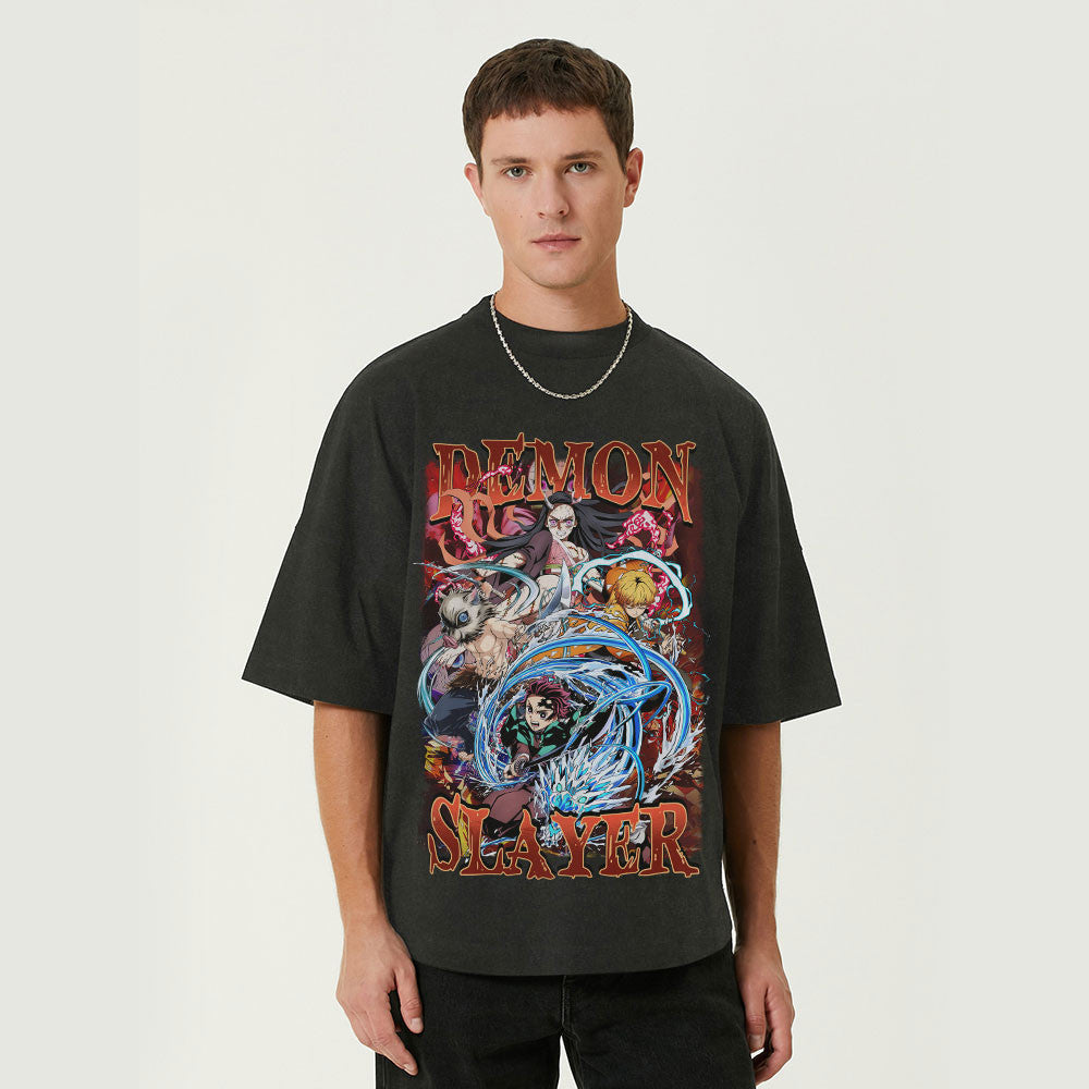 Demon Slayer Washed T-shirt Vintage Style
