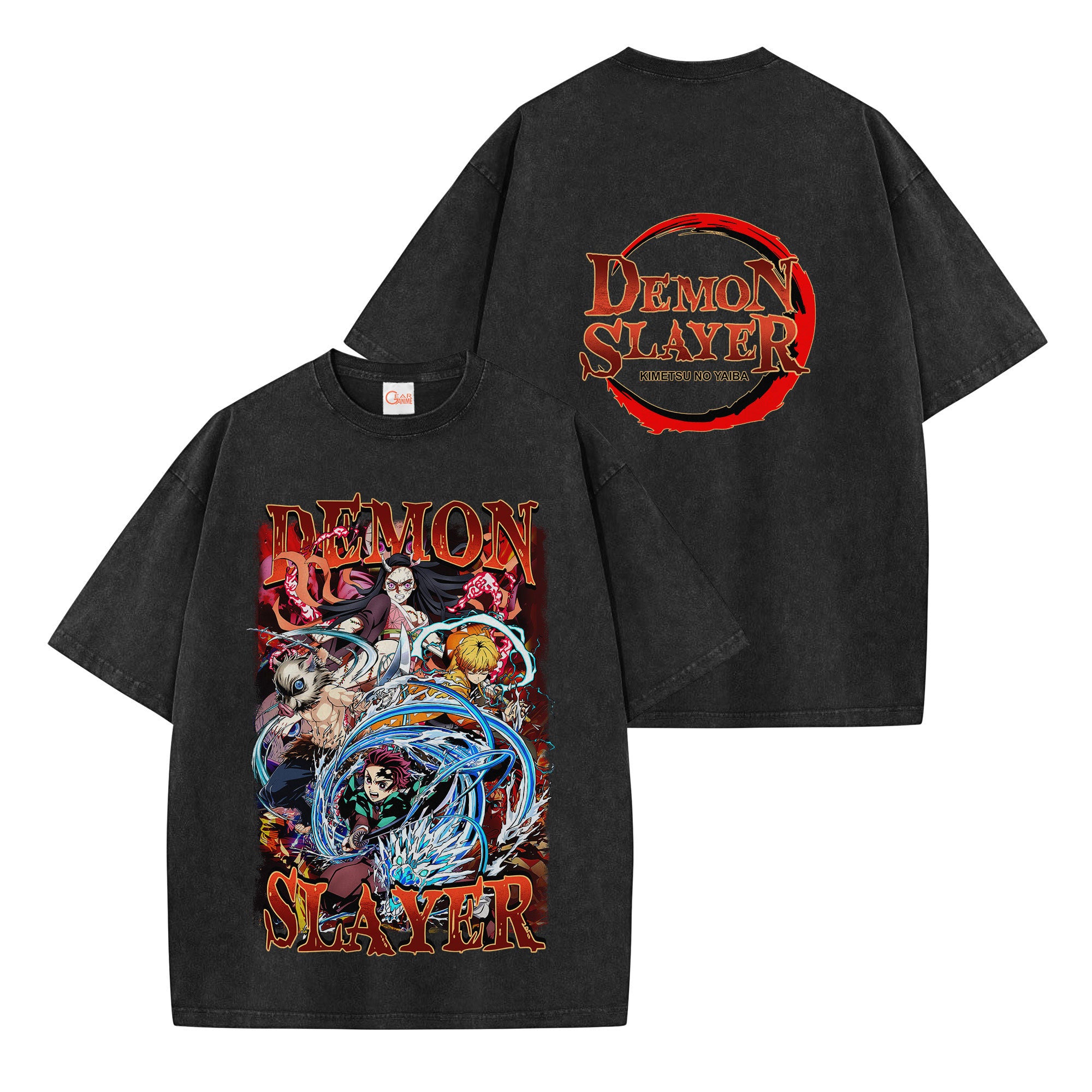 Demon Slayer Washed T-shirt Vintage Style