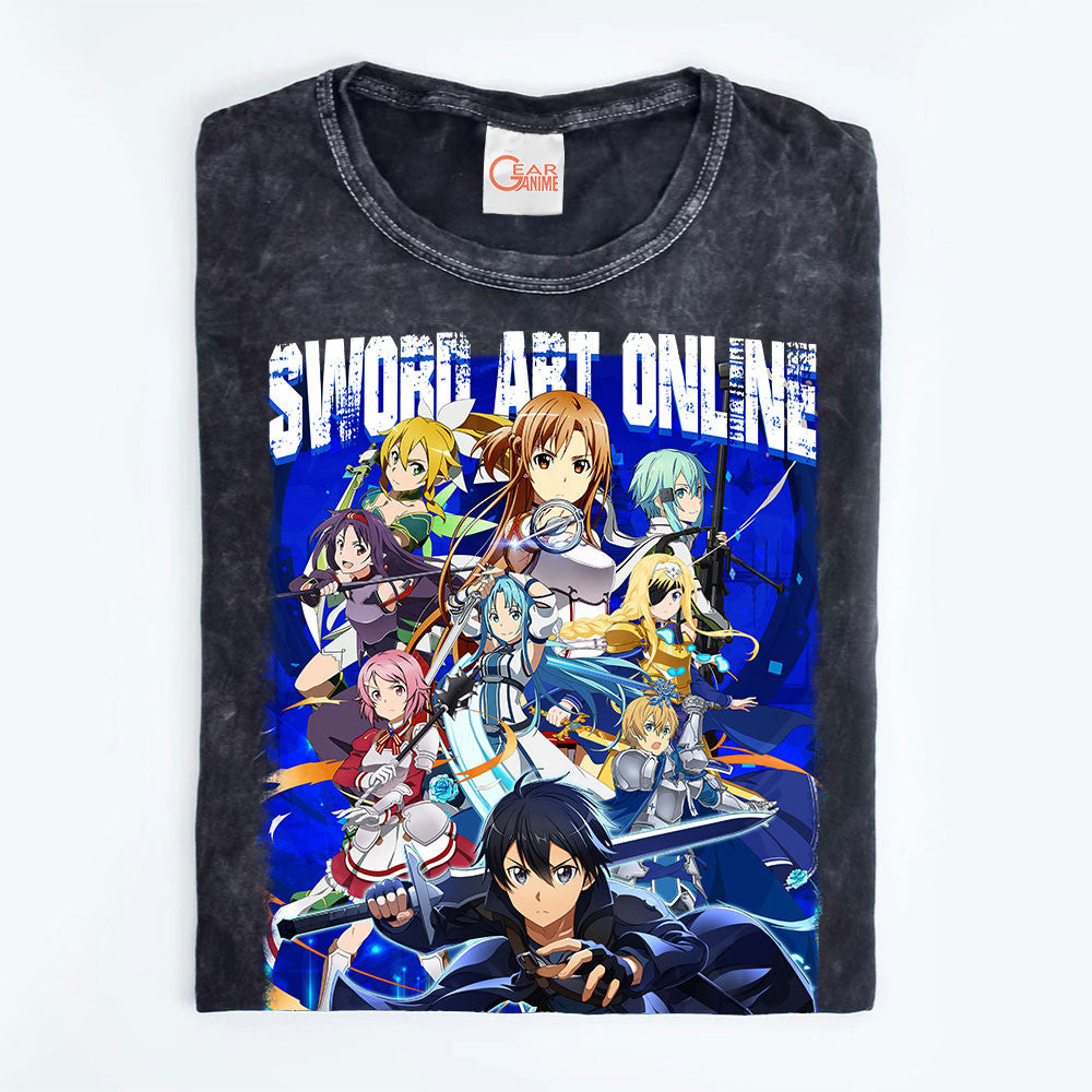 Sword Art Online Washed T-shirt Vintage Style
