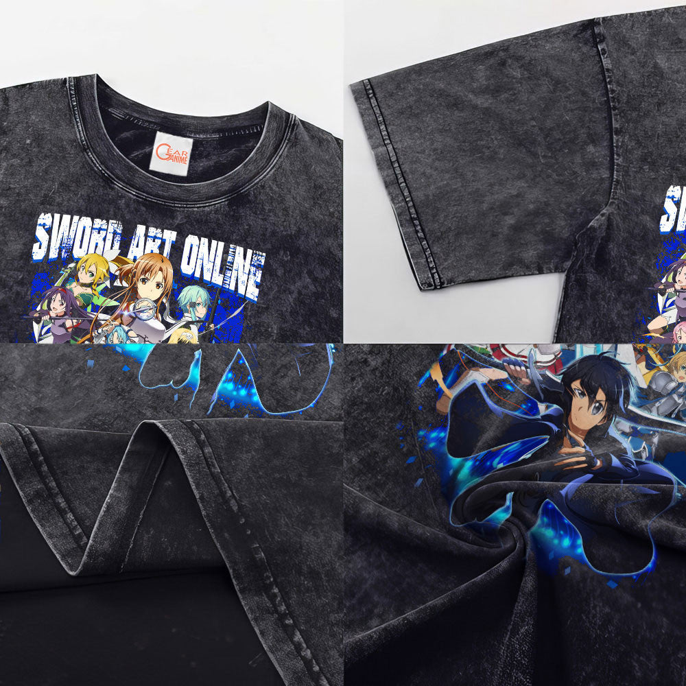 Sword Art Online Washed T-shirt Vintage Style
