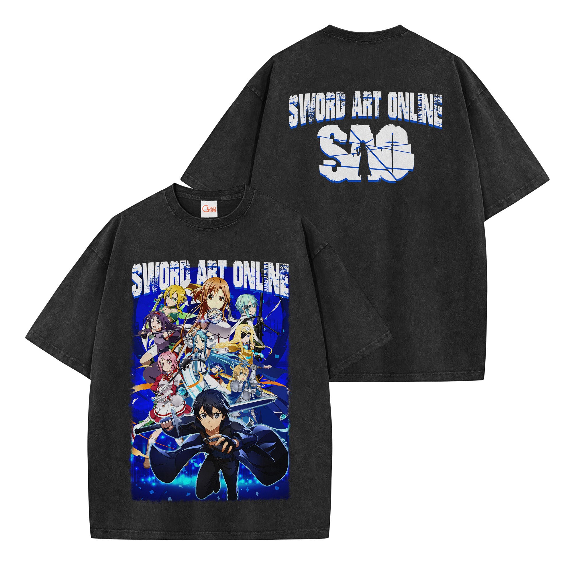 Sword Art Online Washed T-shirt Vintage Style
