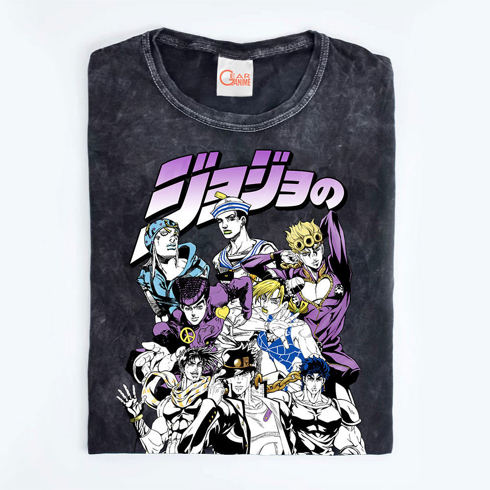 Jojo's Bizarre Adventure Washed T-shirt Vintage Style