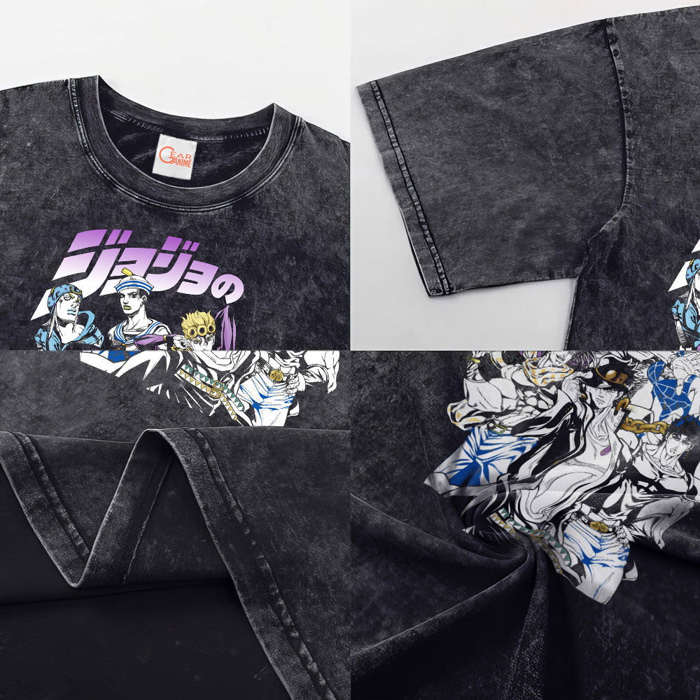 Jojo's Bizarre Adventure Washed T-shirt Vintage Style