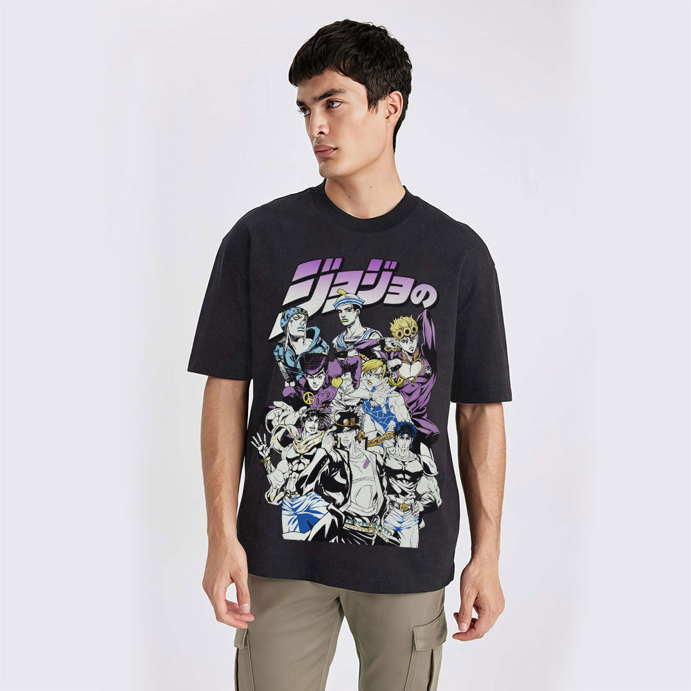 Jojo's Bizarre Adventure Washed T-shirt Vintage Style