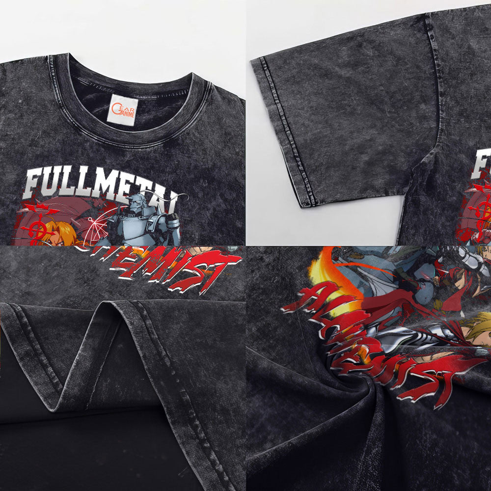 Fullmetal Alchemist Washed T-shirt Vintage Style