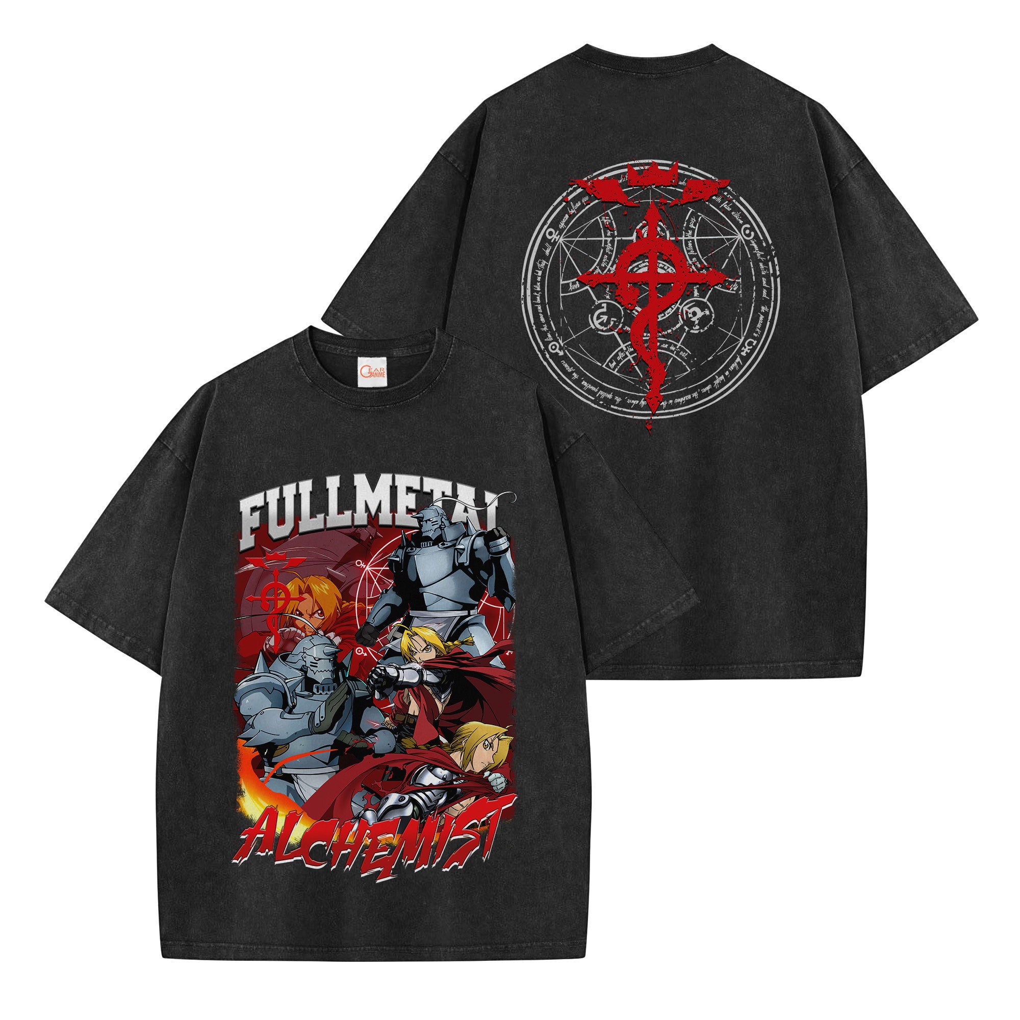 Fullmetal Alchemist Washed T-shirt Vintage Style