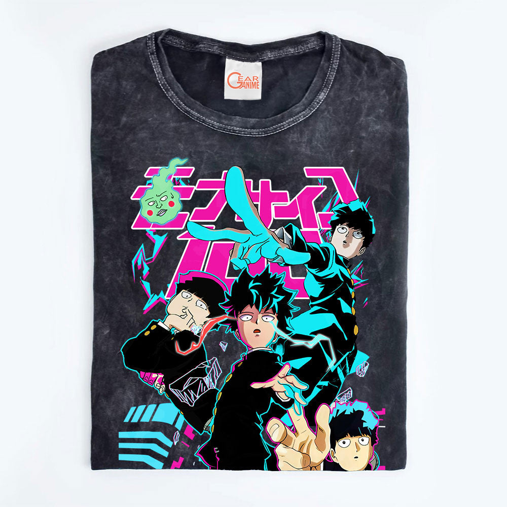 Mob Psycho 100 Washed T-shirt Vintage Style