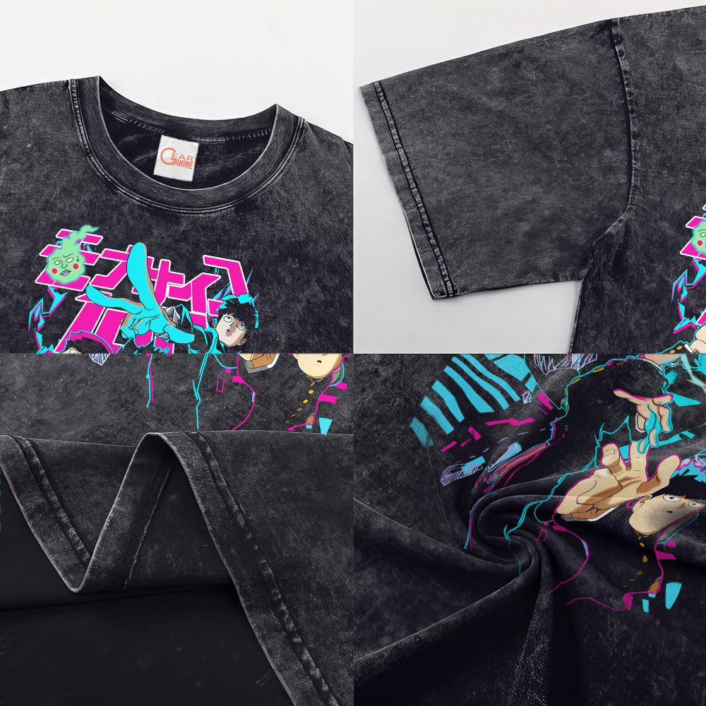 Mob Psycho 100 Washed T-shirt Vintage Style