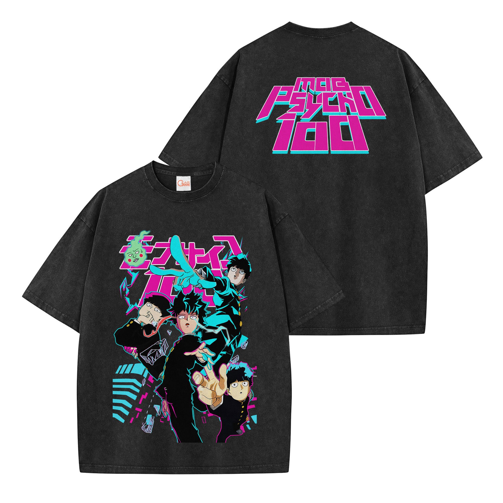 Mob Psycho 100 Washed T-shirt Vintage Style