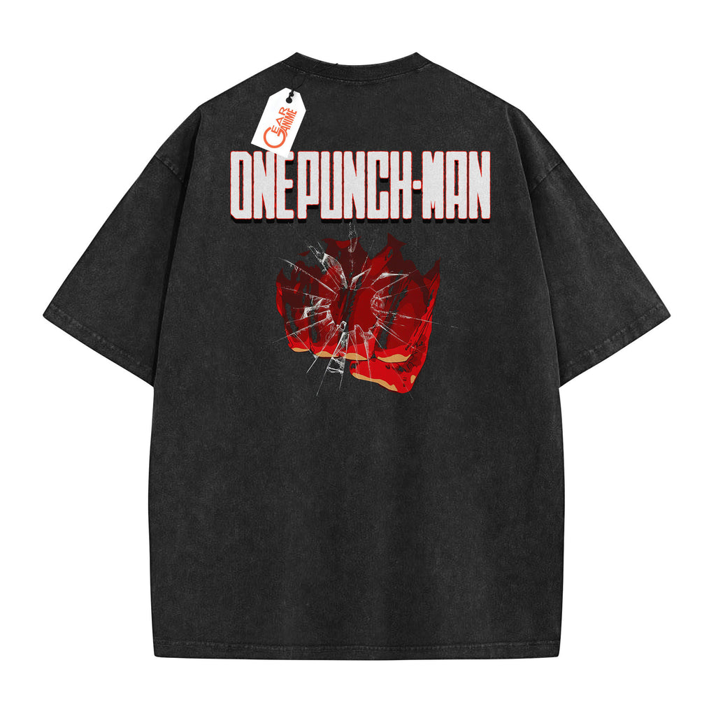 One Punch Man Washed T-shirt Vintage Style
