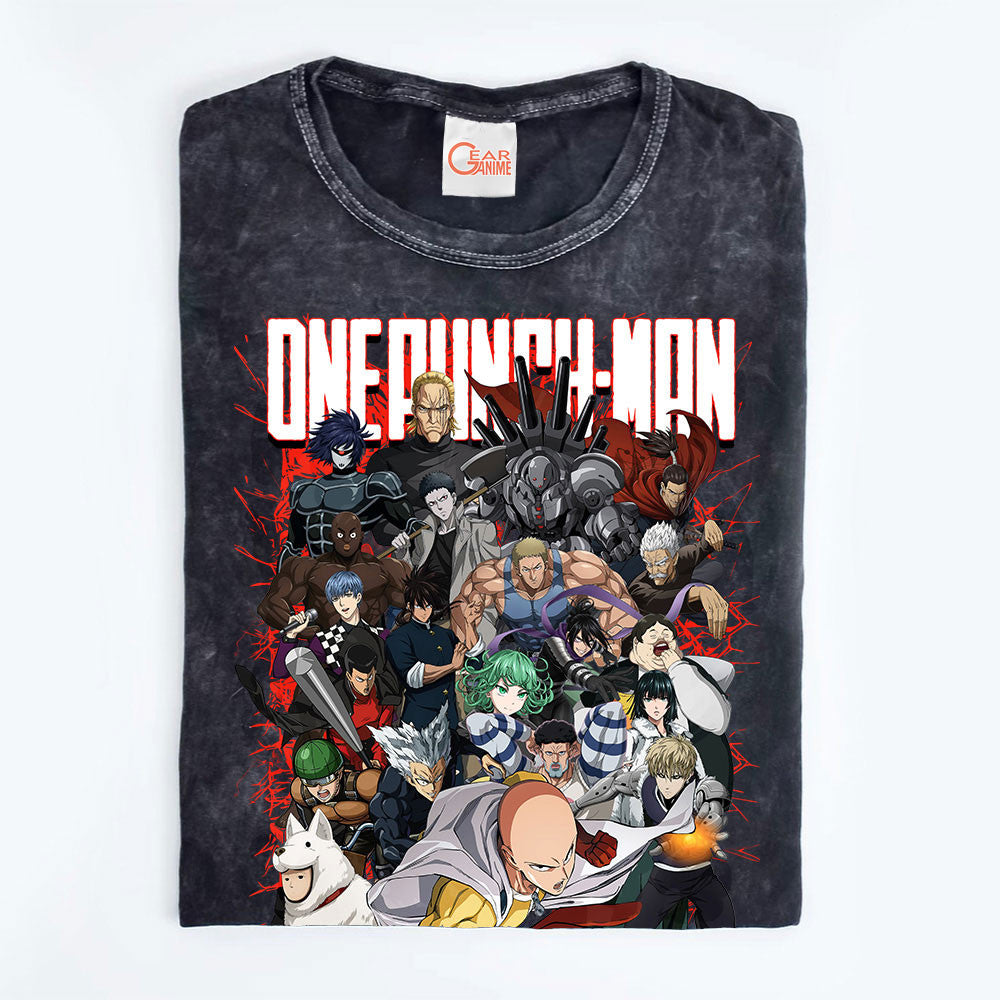 One Punch Man Washed T-shirt Vintage Style