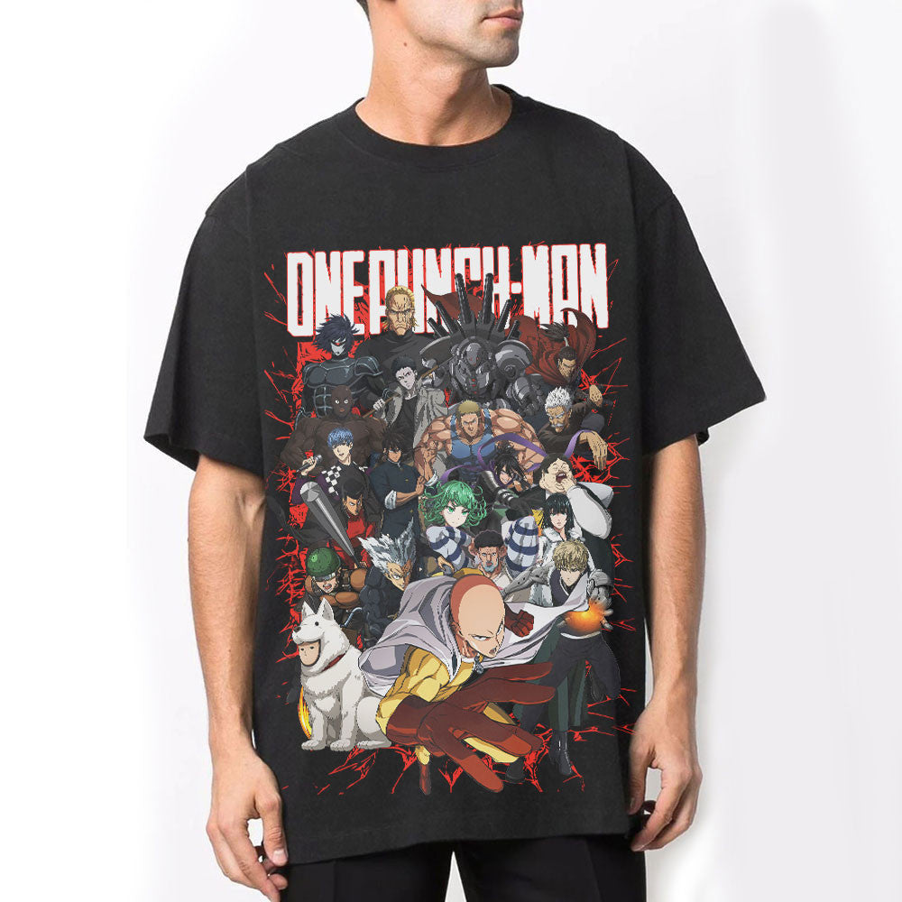 One Punch Man Washed T-shirt Vintage Style