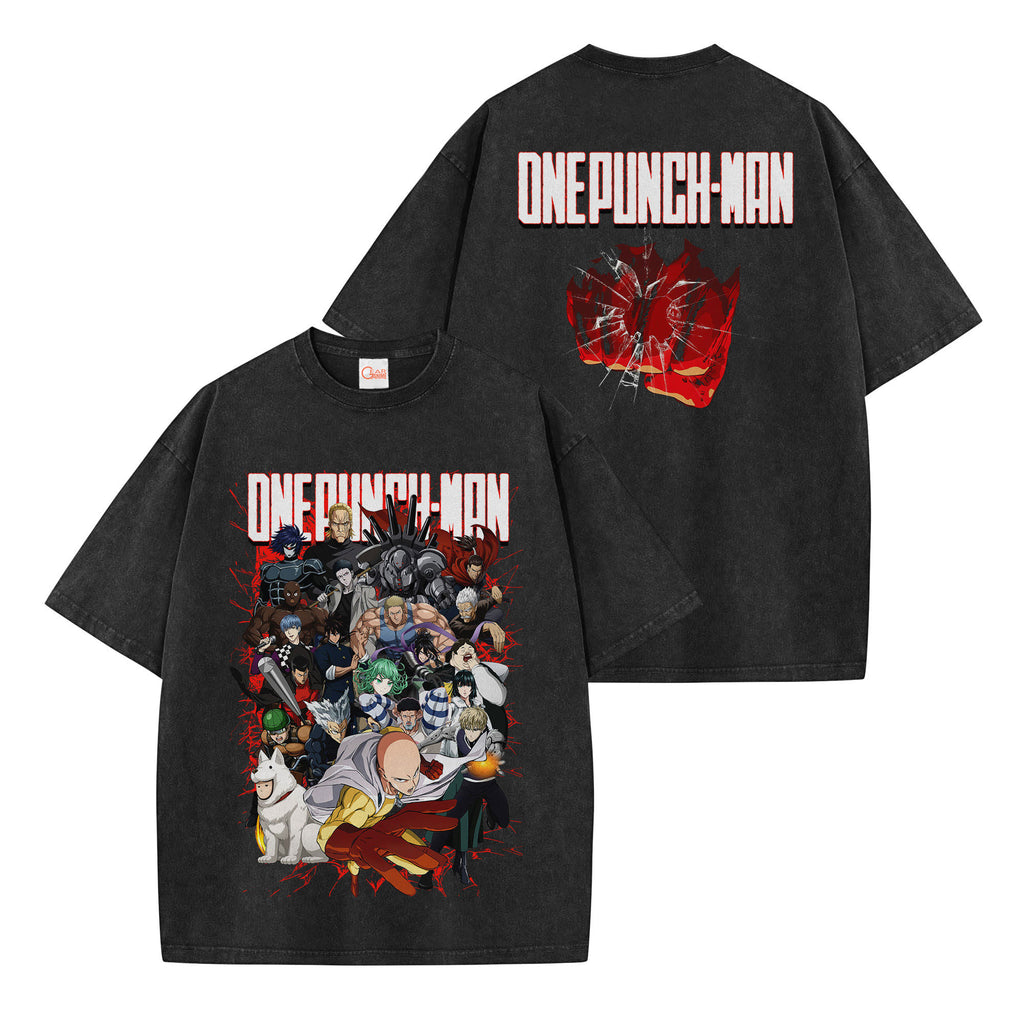 One Punch Man Washed T-shirt Vintage Style