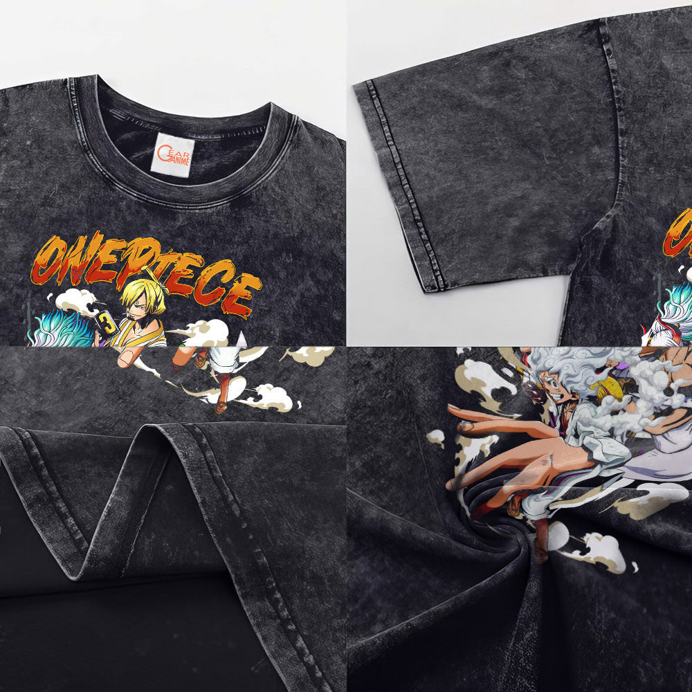 One Piece Straw Hat Pirates Washed T-shirt Vintage Style